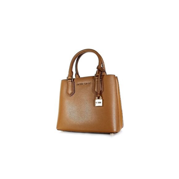 New Michael Kors MK ADELE MD MESSENGER Luggage Brown Leather Small Handbag - Picture 5 of 9